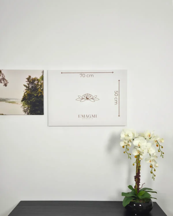 Fotoobraz na płótnie z wymiarami 70x50 cm na ścianie we wnętrzu